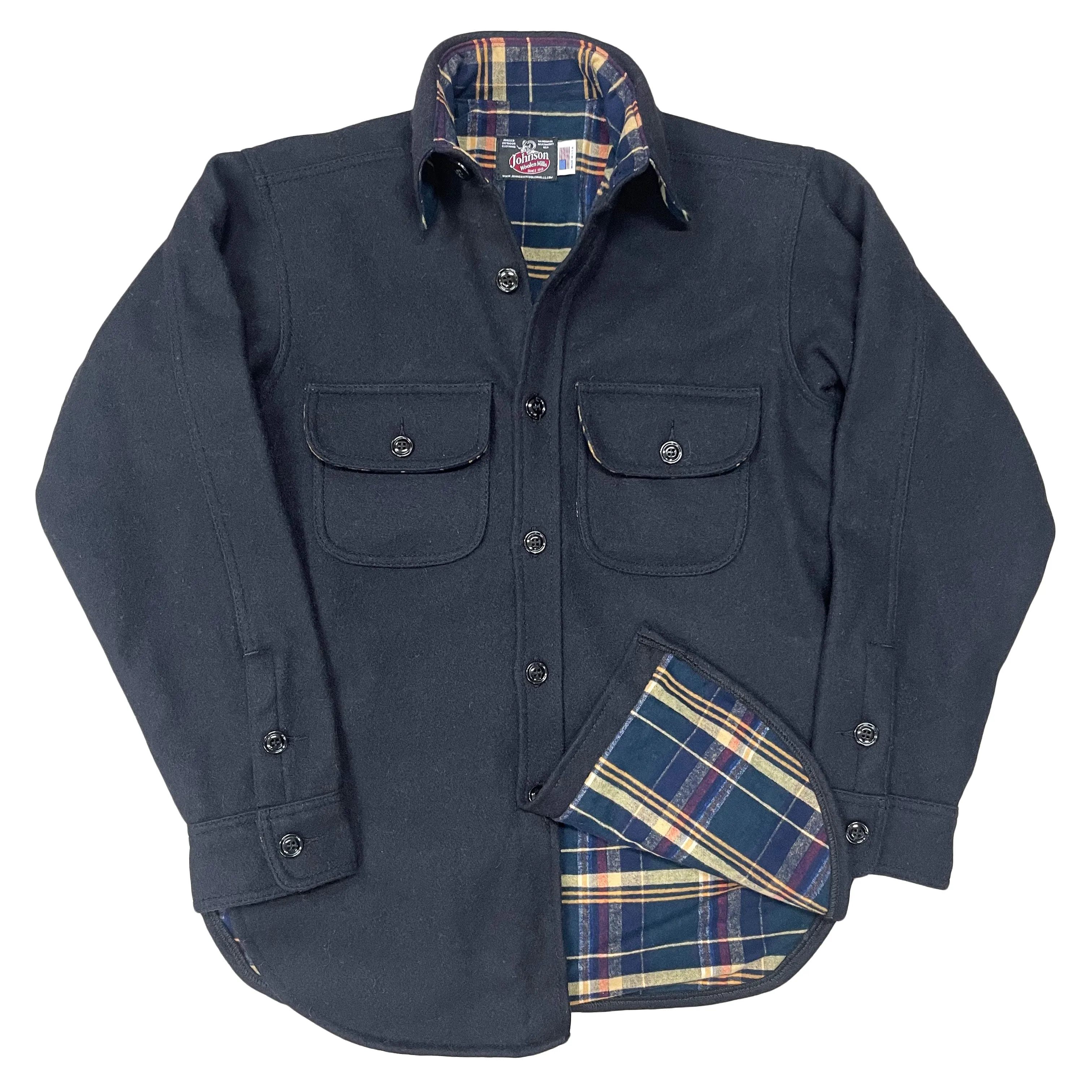 Flannel Lined Wool Button Down Shirt