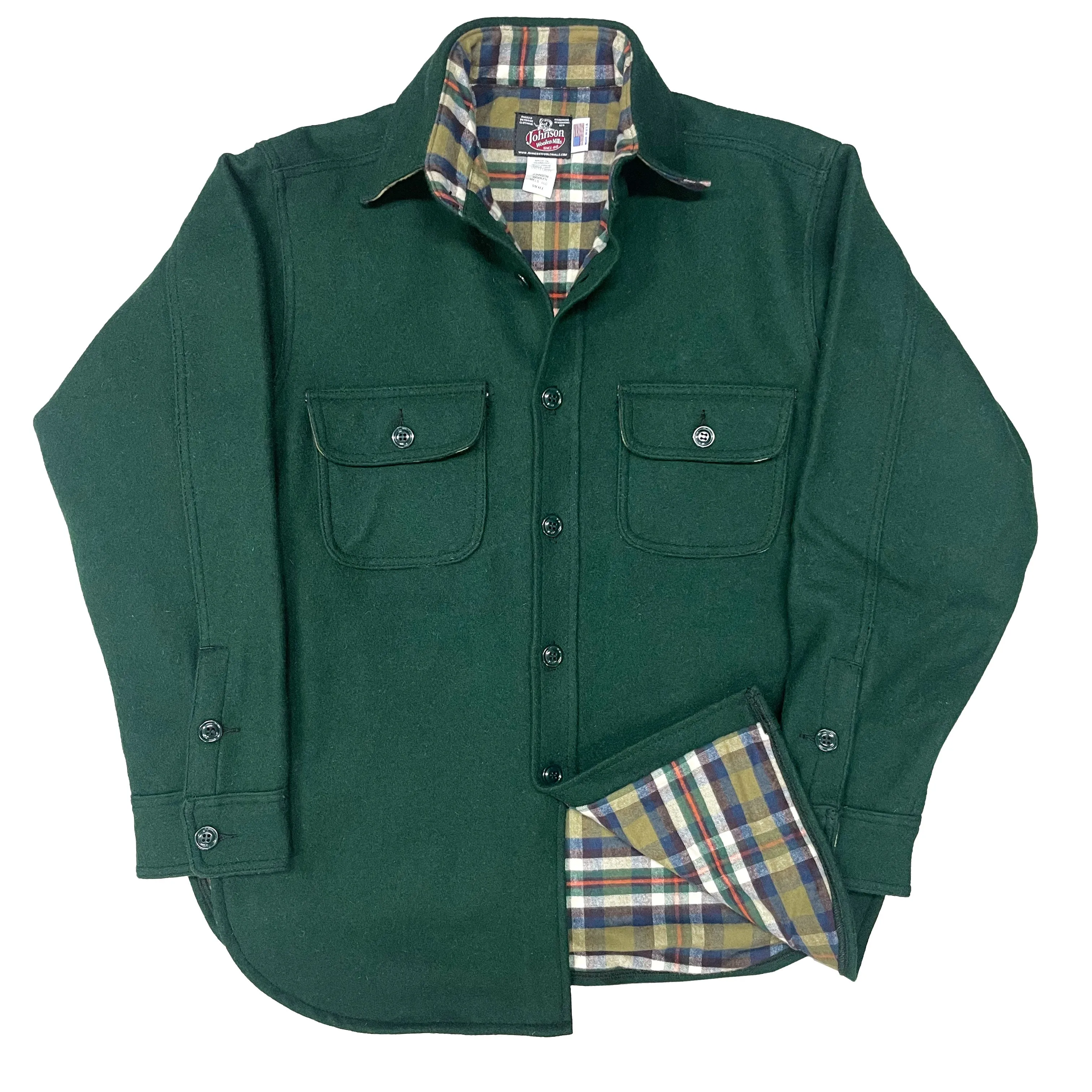 Flannel Lined Wool Button Down Shirt