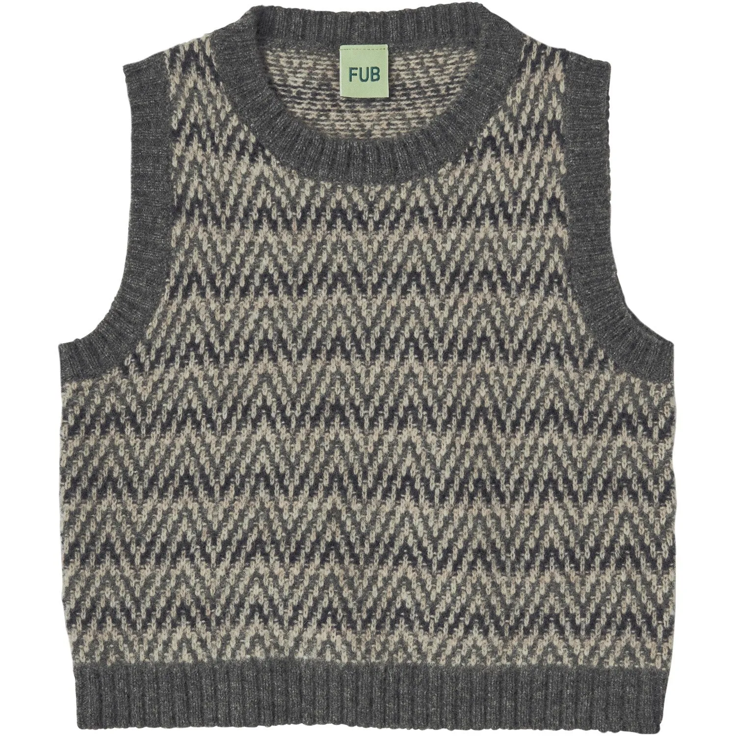 FUB Grey Melange Lambswool Vest