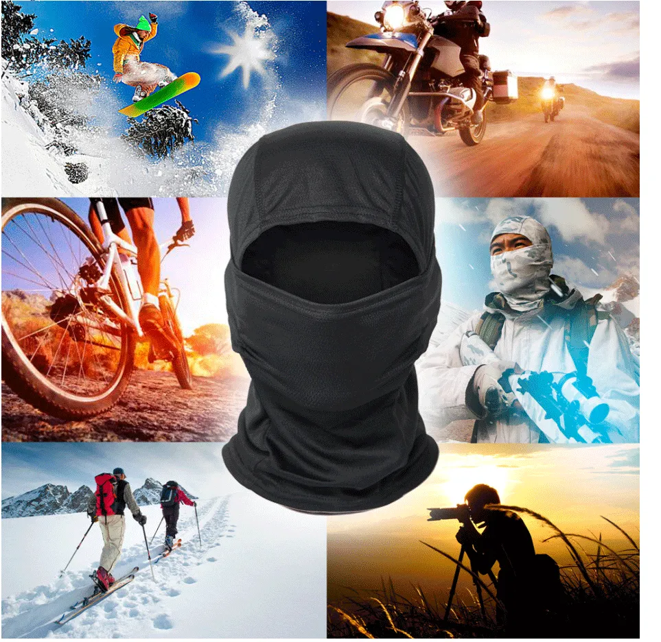 FULL VISOR SUMMER BALACLAVA (LARGE) - BLACK