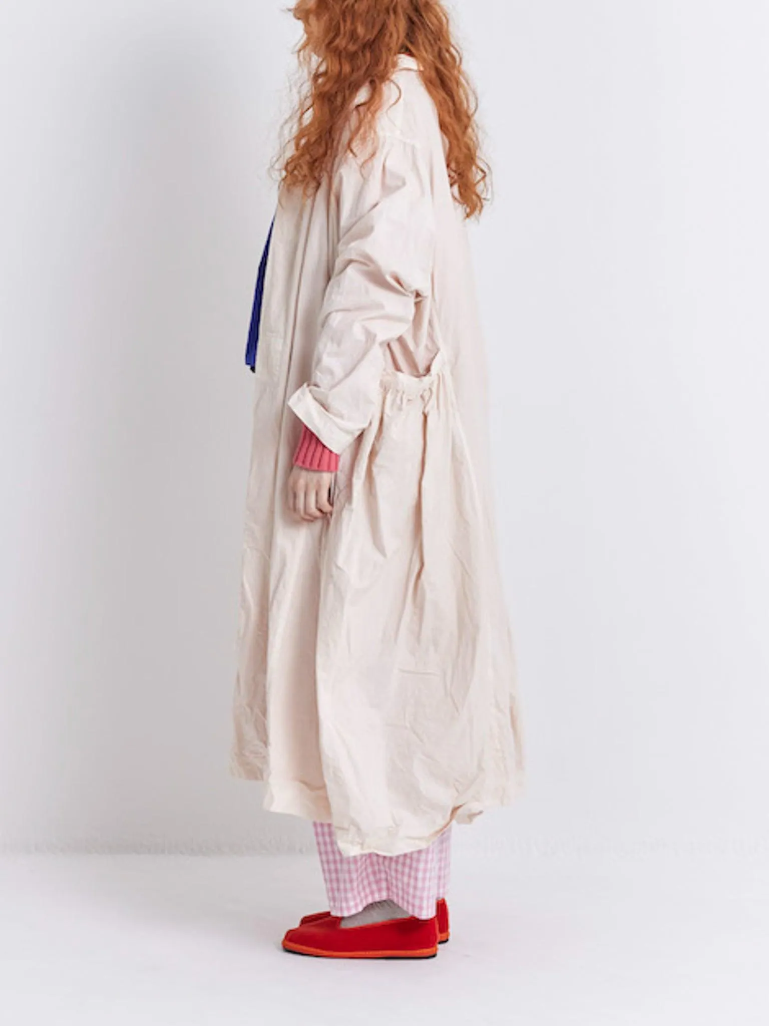 Gather Pocket Coat - Light Pink