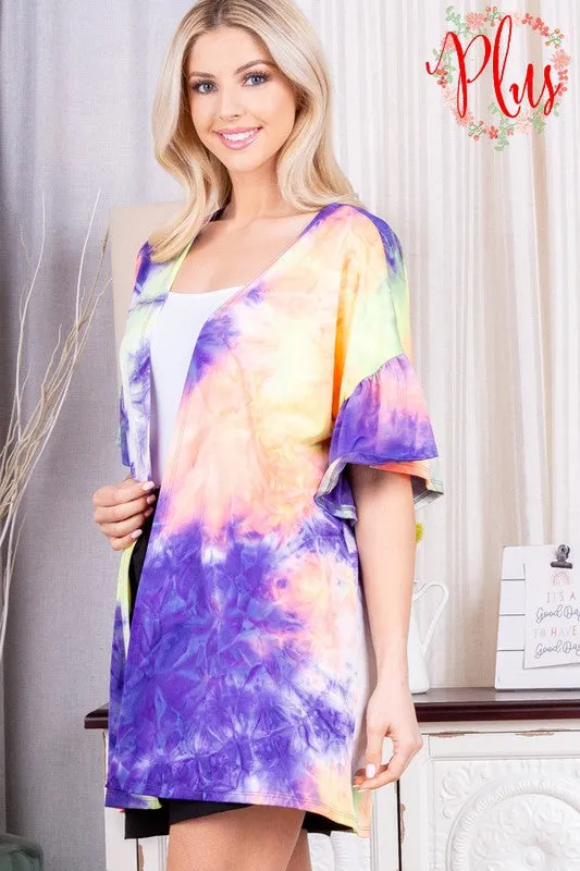 HEM183 - CURVY TIEDYE KIMONO