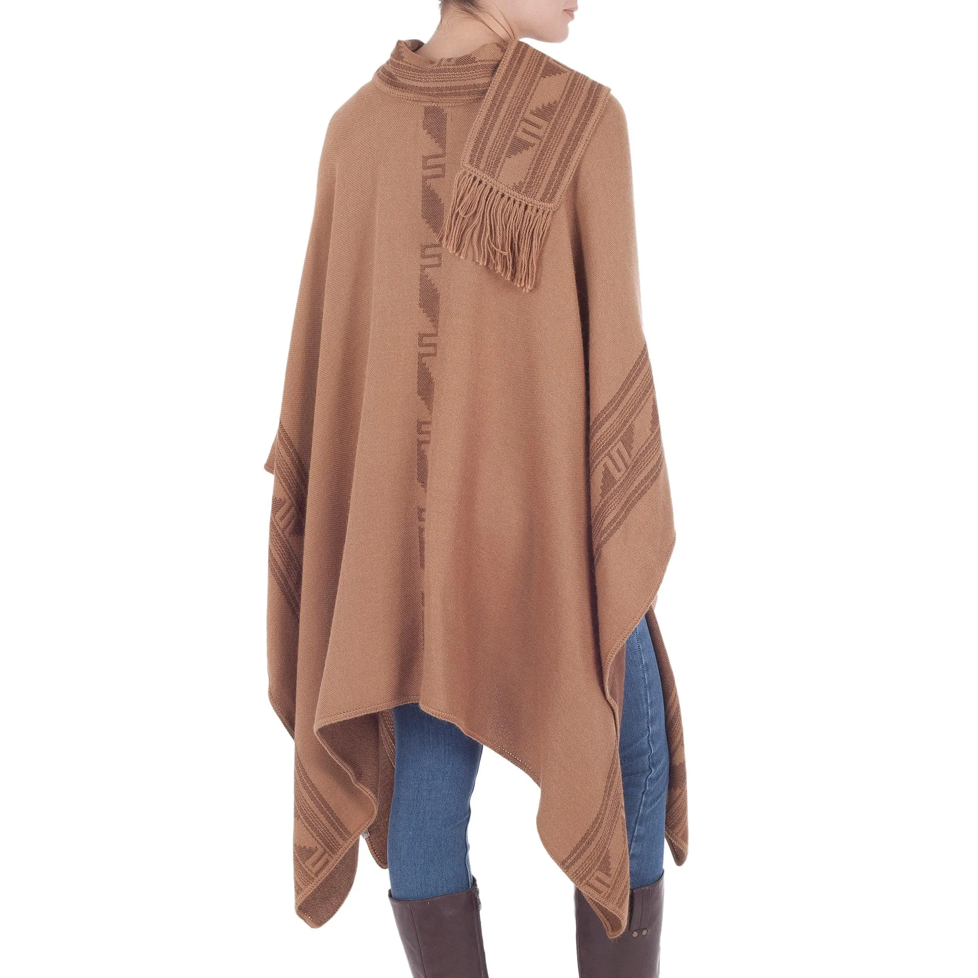 Heritage Alpaca Blend Reversible Handcrafted Poncho