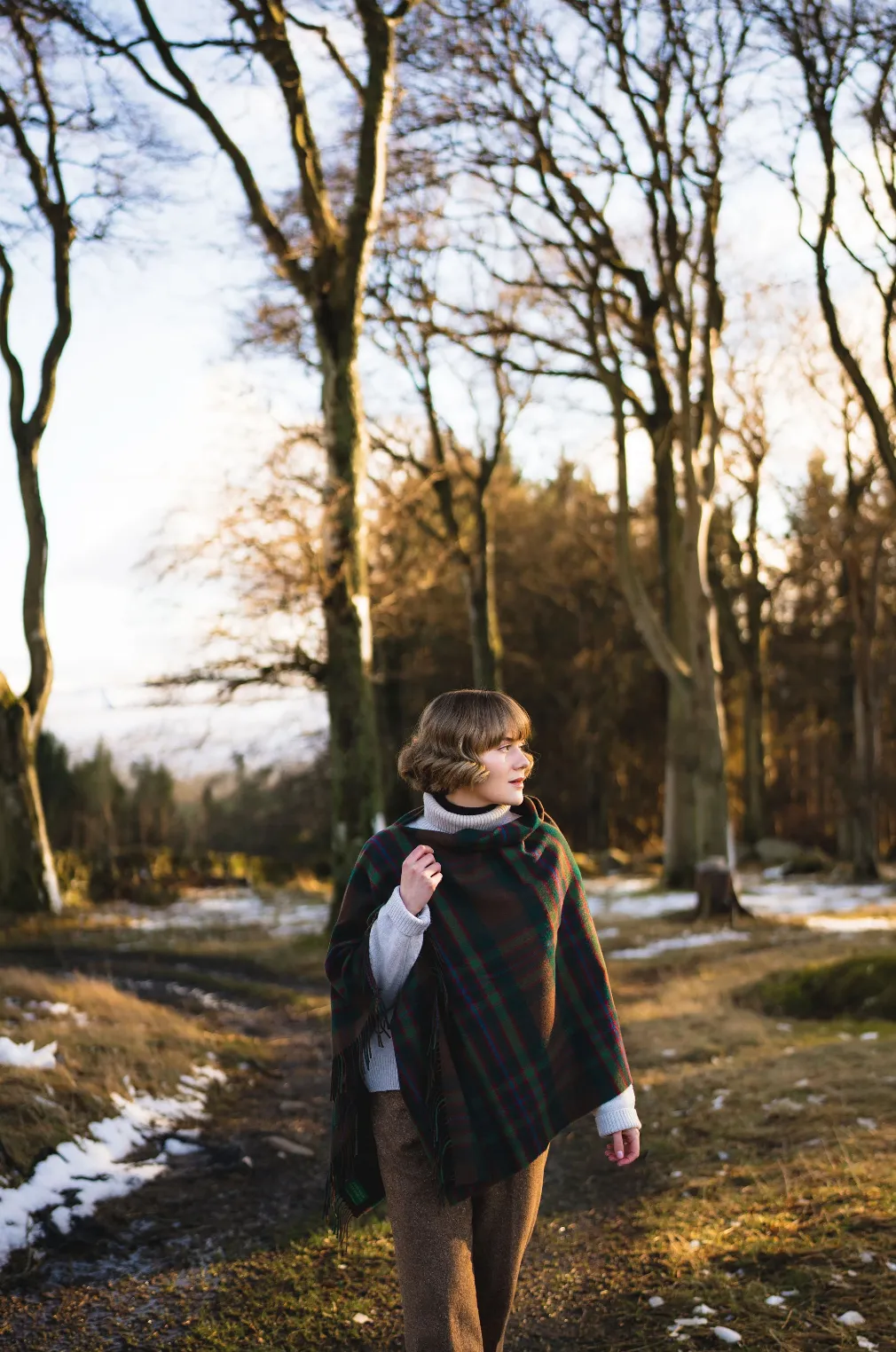 John Muir Way Tartan Lambswool Poncho