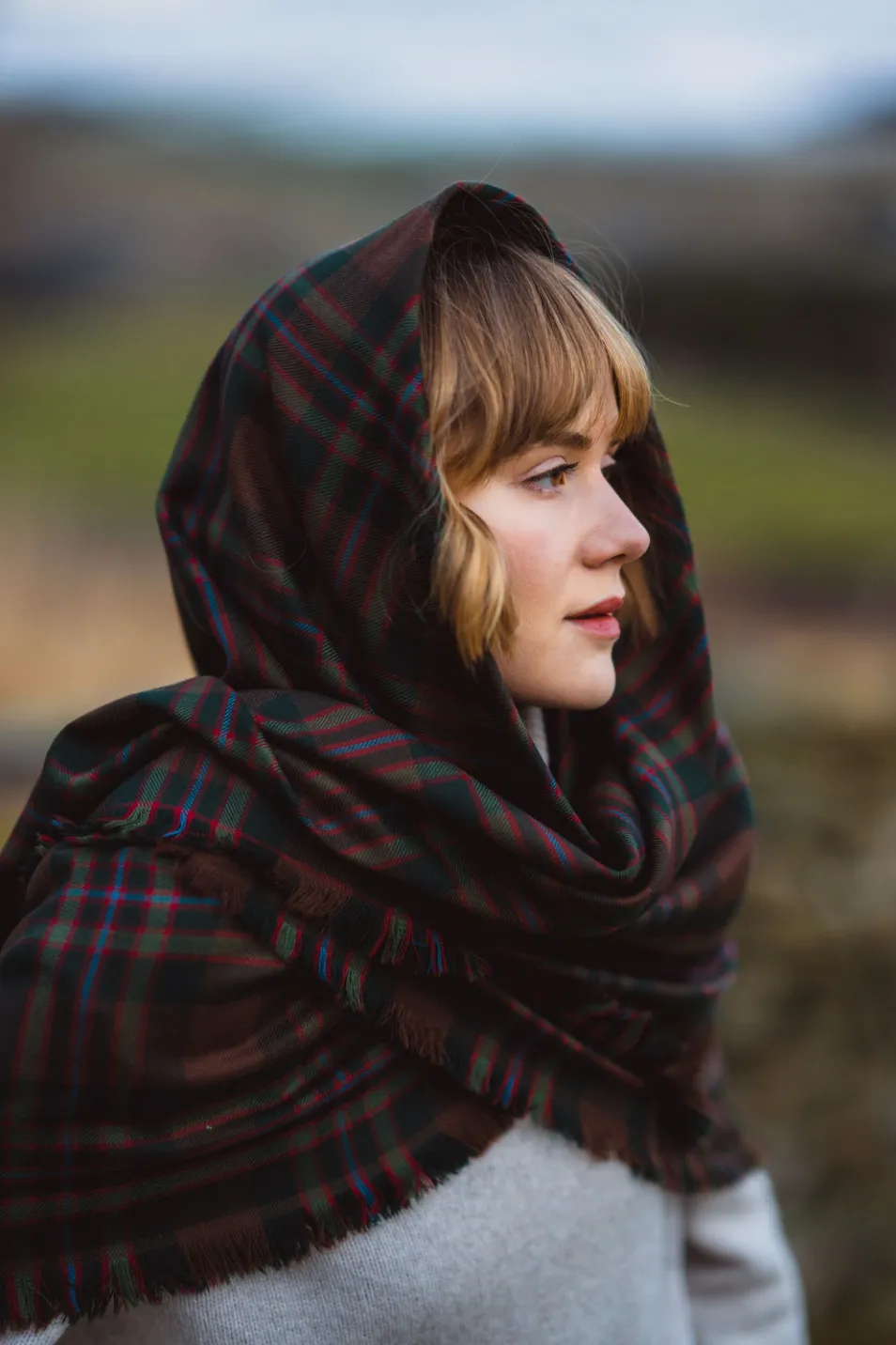 John Muir Way Tartan Shawl by LoullyMakes