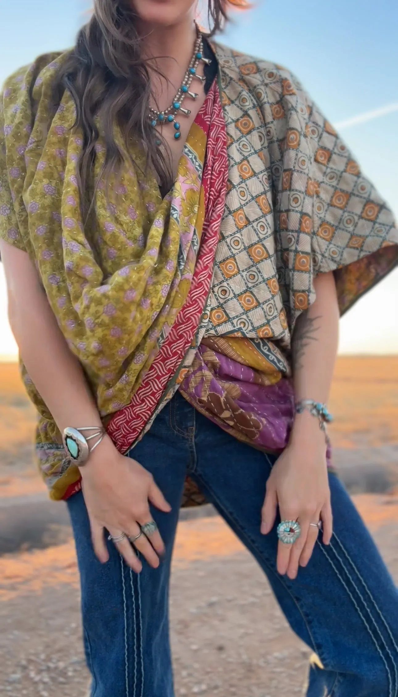 Kantha Cross Front Top - 022