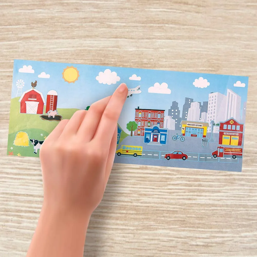 Kicko Make a Rural and Urban Sticker - Set of 12 Huge Stickers Scene for Birthday Treat