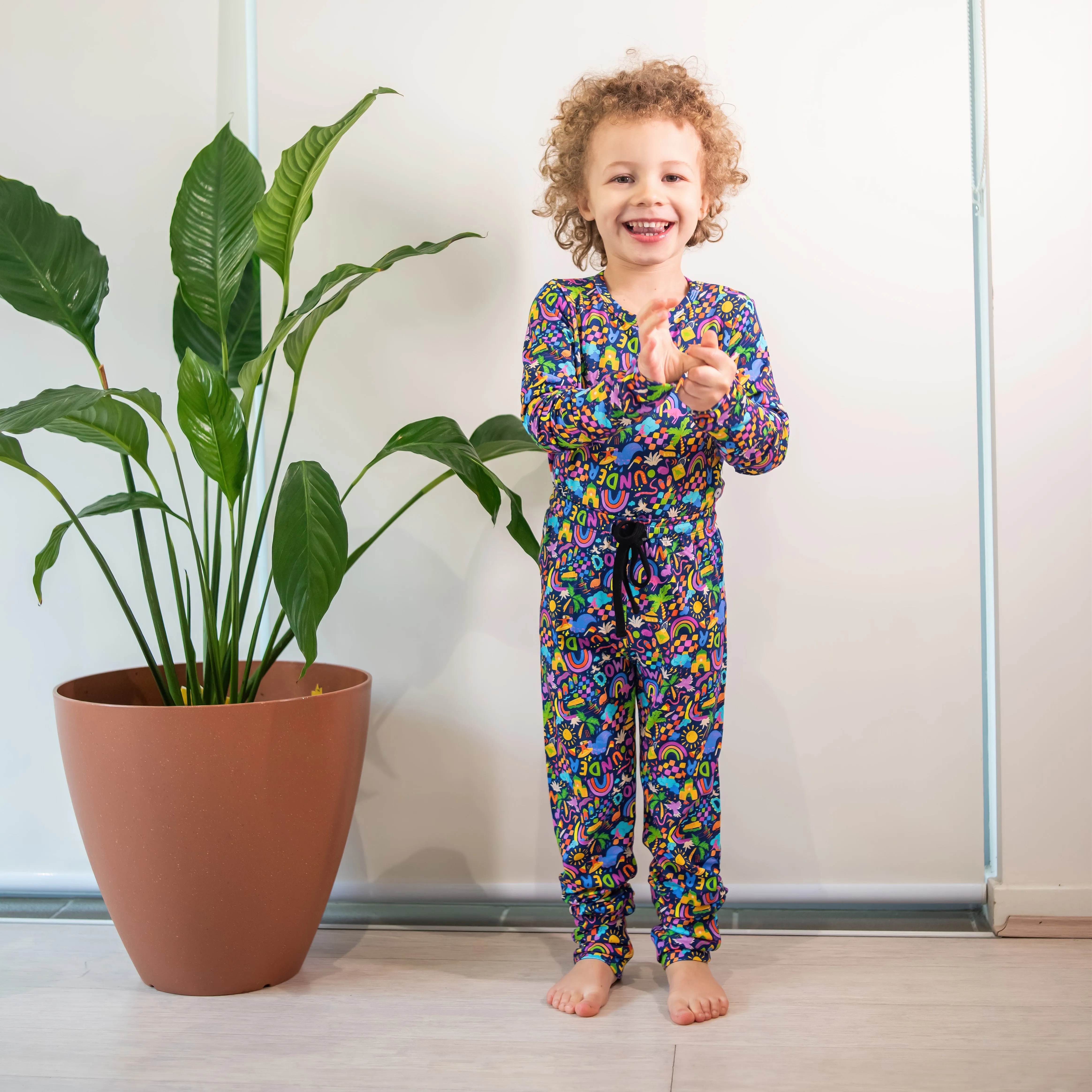 Kids Bamboo Pyjamas | Ellie Whittaker - Down Under (Navy)