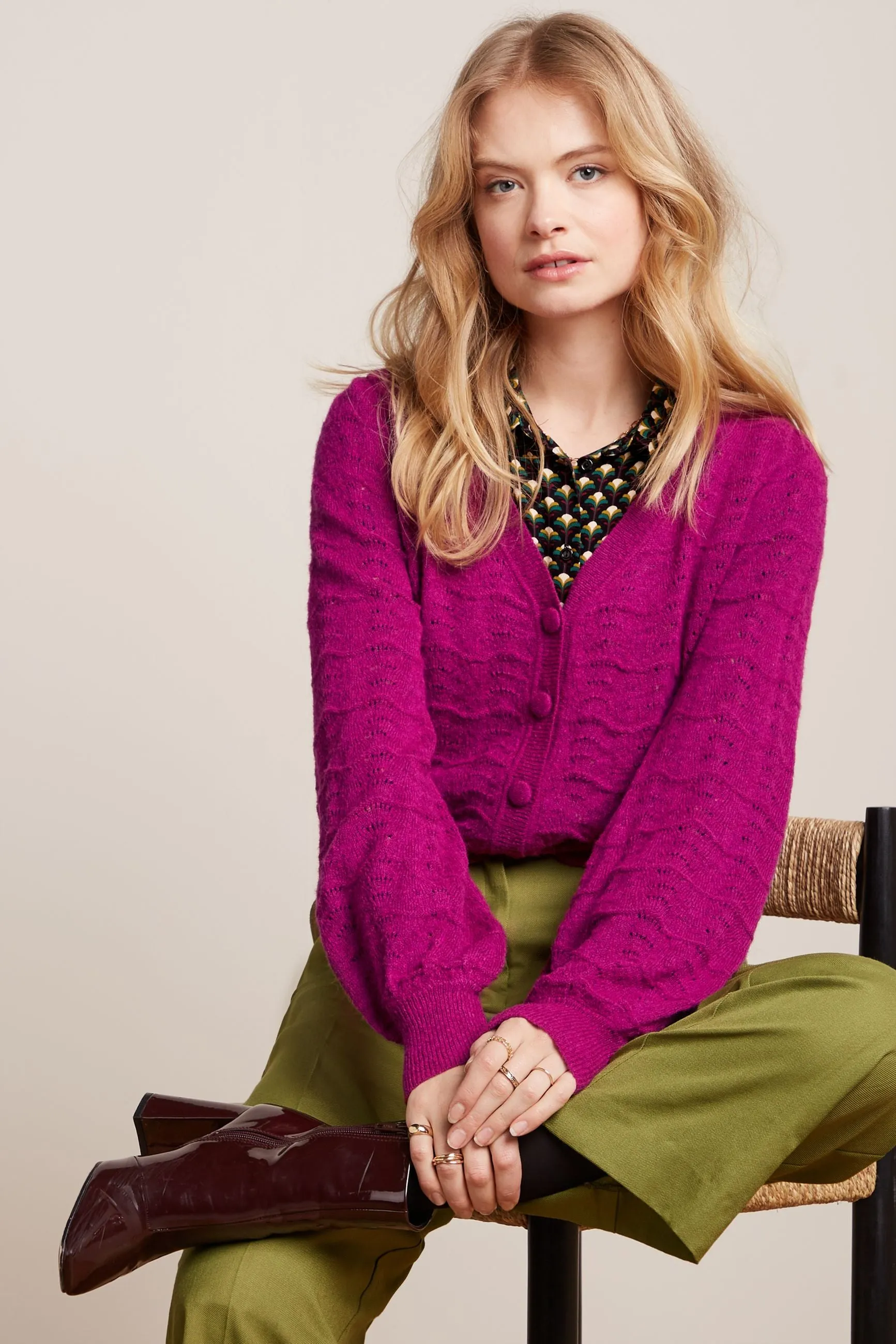 King Louie cardi V terme vivid purple