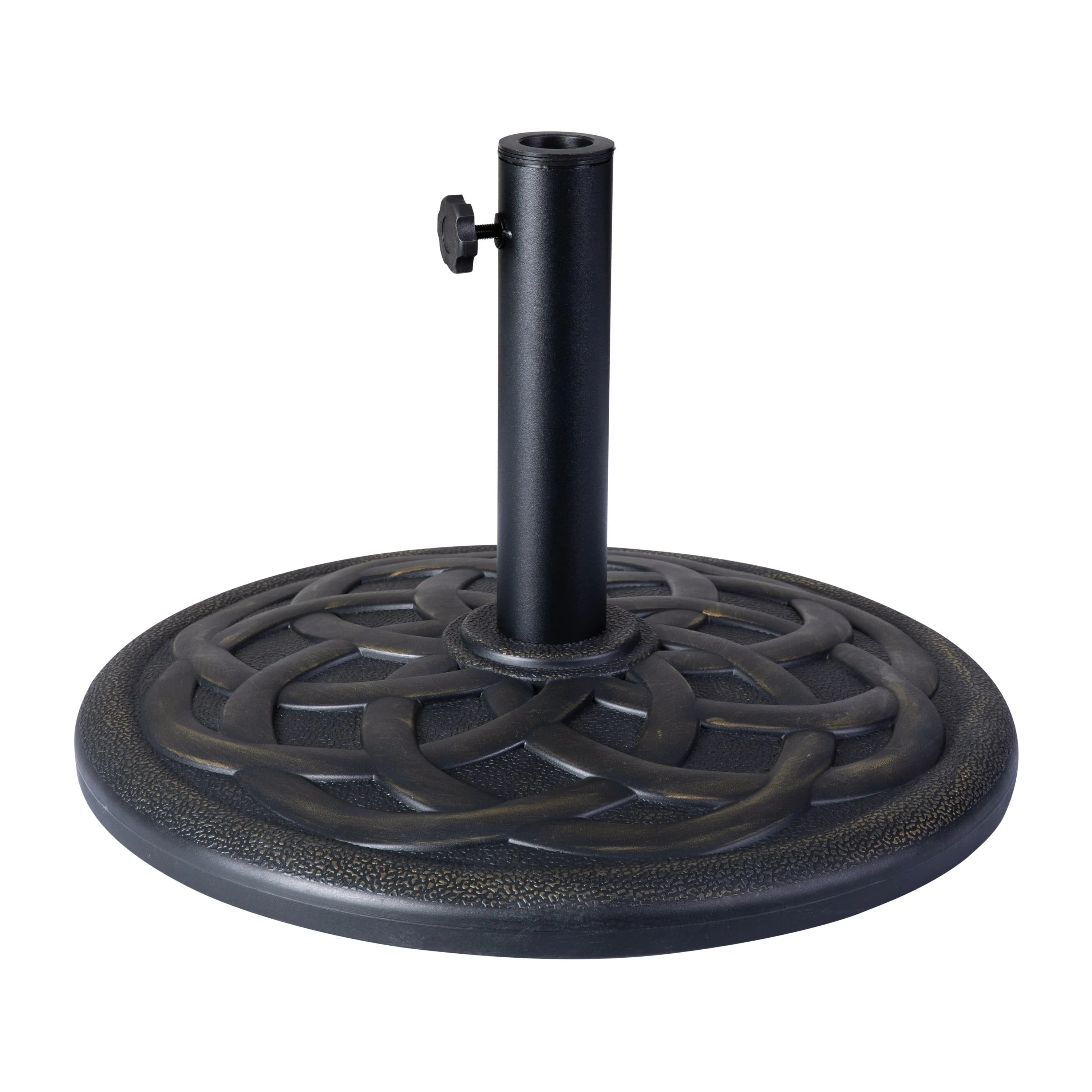 Kona Universal Cement Patio Umbrella Base with Weatherproof Plastic Polymer Coating - 19.25" Diameter