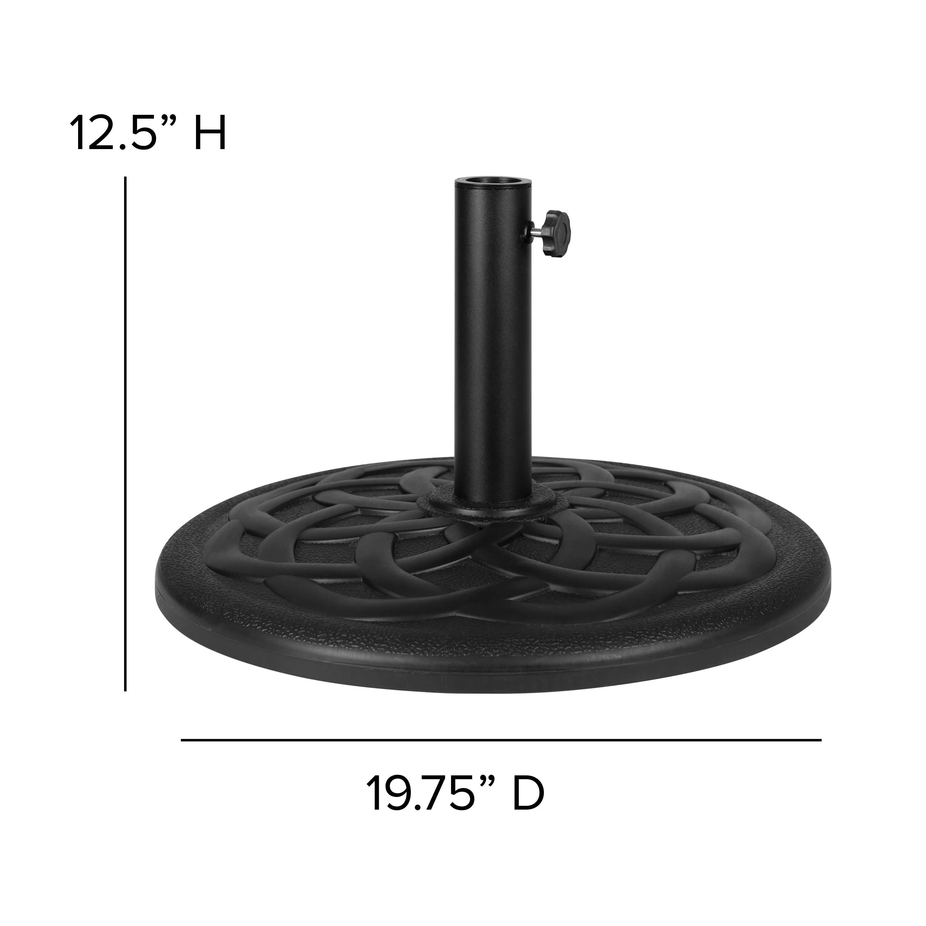 Kona Universal Cement Patio Umbrella Base with Weatherproof Plastic Polymer Coating - 19.25" Diameter