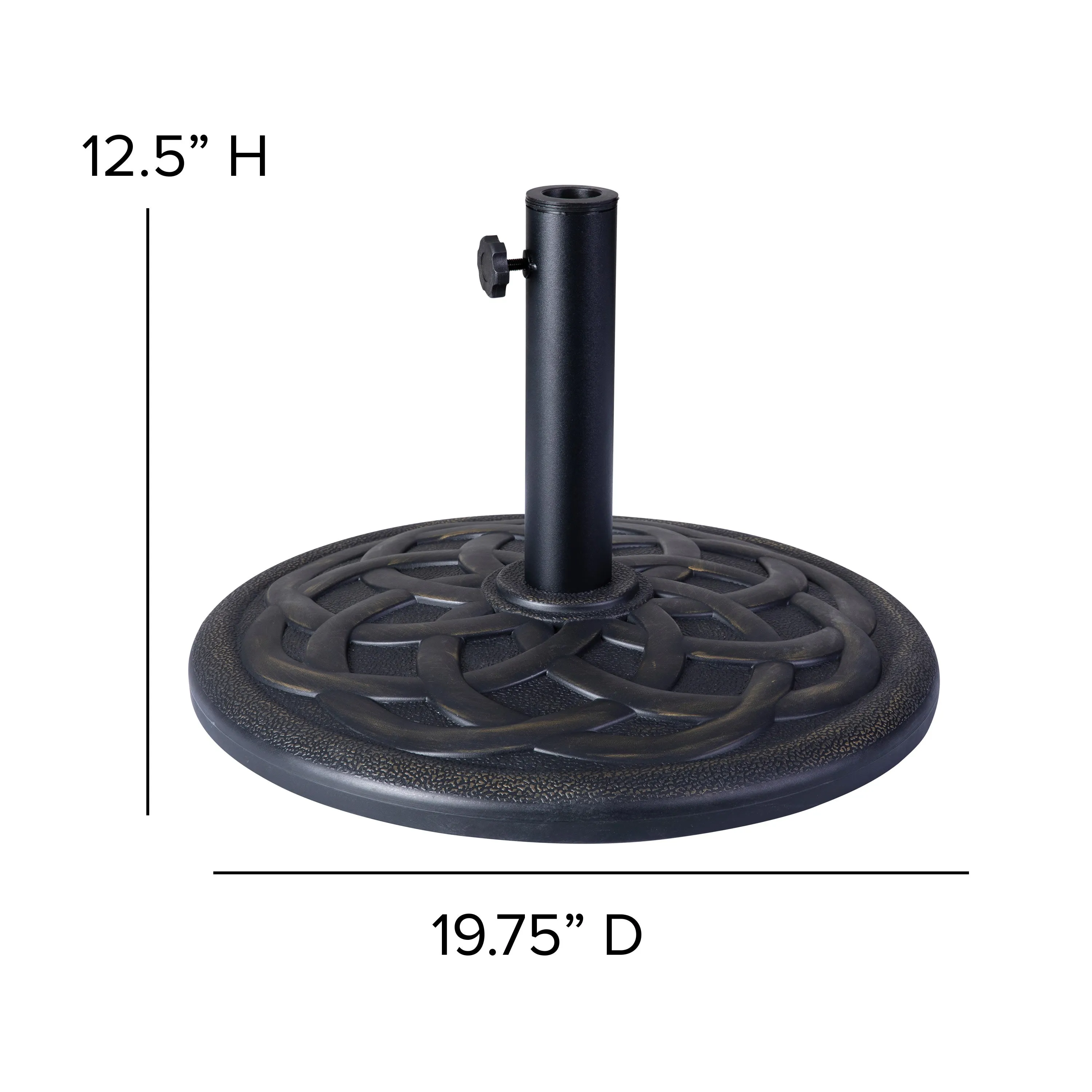 Kona Universal Cement Patio Umbrella Base with Weatherproof Plastic Polymer Coating - 19.25" Diameter