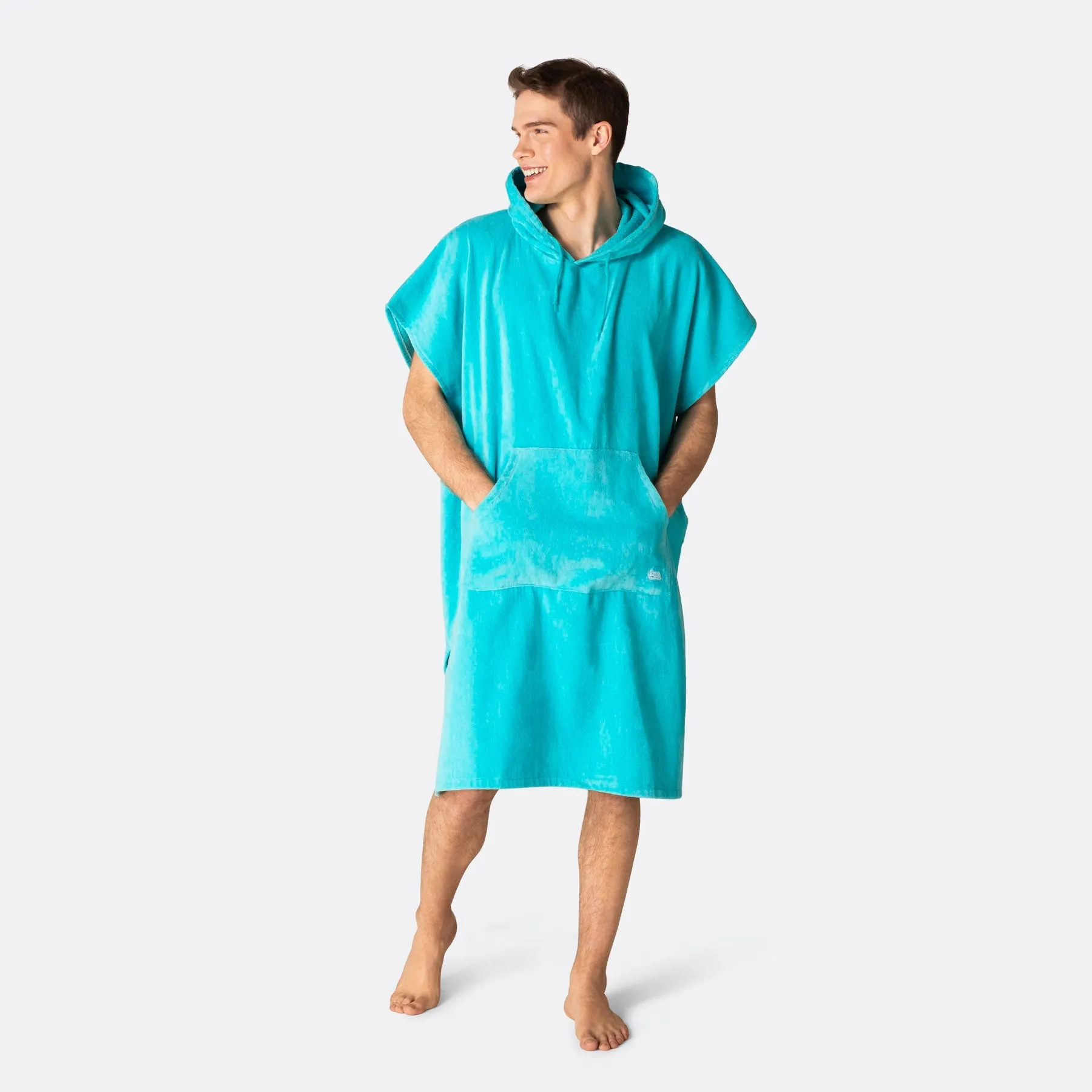 Korallenblauer Badeponcho