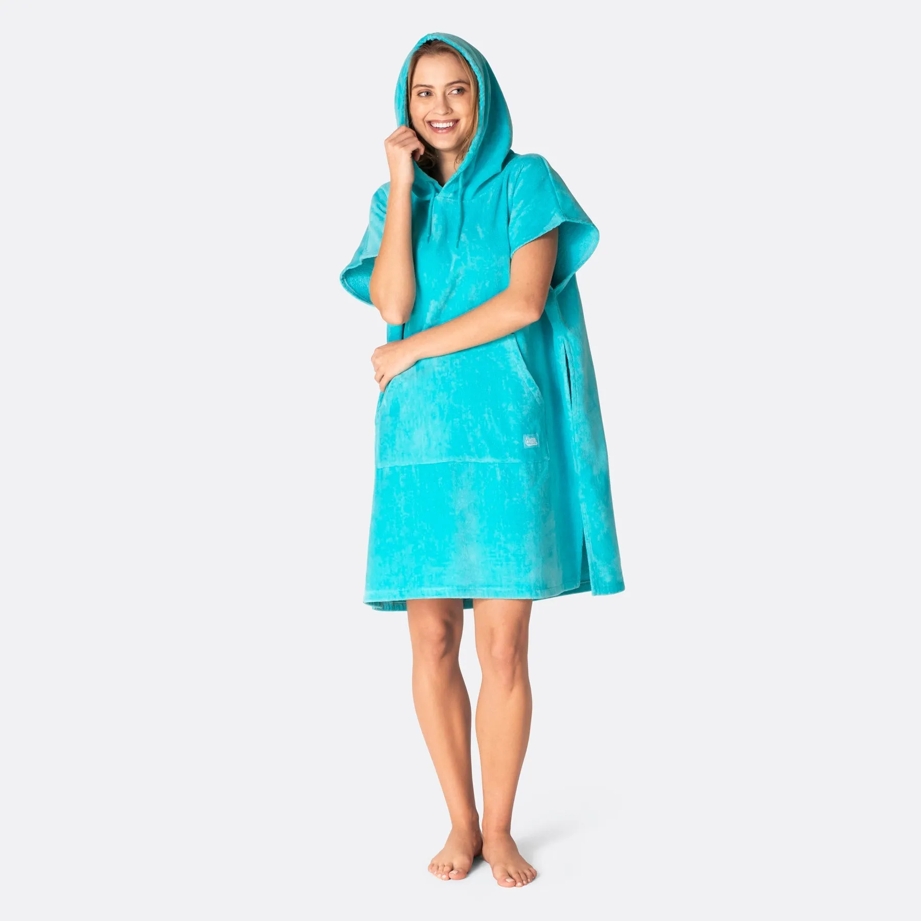 Korallenblauer Badeponcho