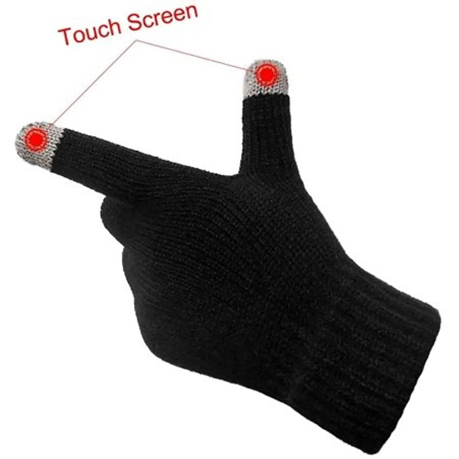 Kuber Industries Unisex Hand Gloves|Winter Gloves For Men, Woman|Touchscreen Woolen Gloves|Warm Winter Woolen Stretchable Gloves|1 Pair| (Black)