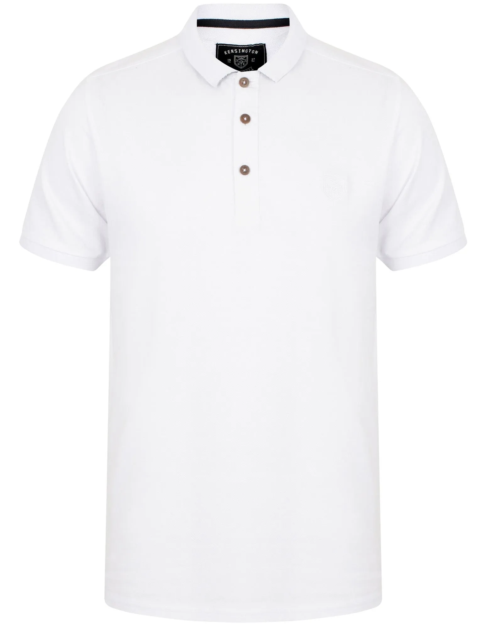 Lewisham Cotton Pique Polo Shirt In Optic White - Kensington Eastside