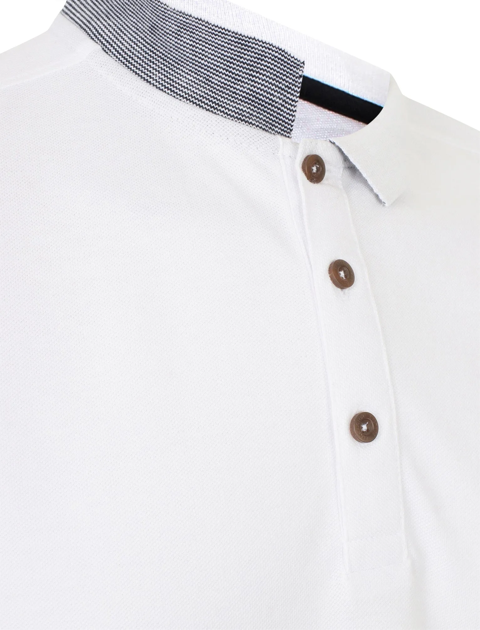 Lewisham Cotton Pique Polo Shirt In Optic White - Kensington Eastside