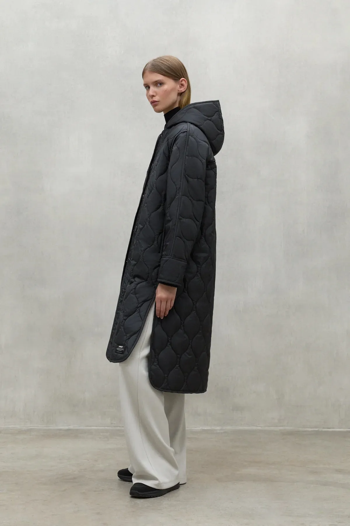 Lezna Dark Grey Coat with Detachable Hood