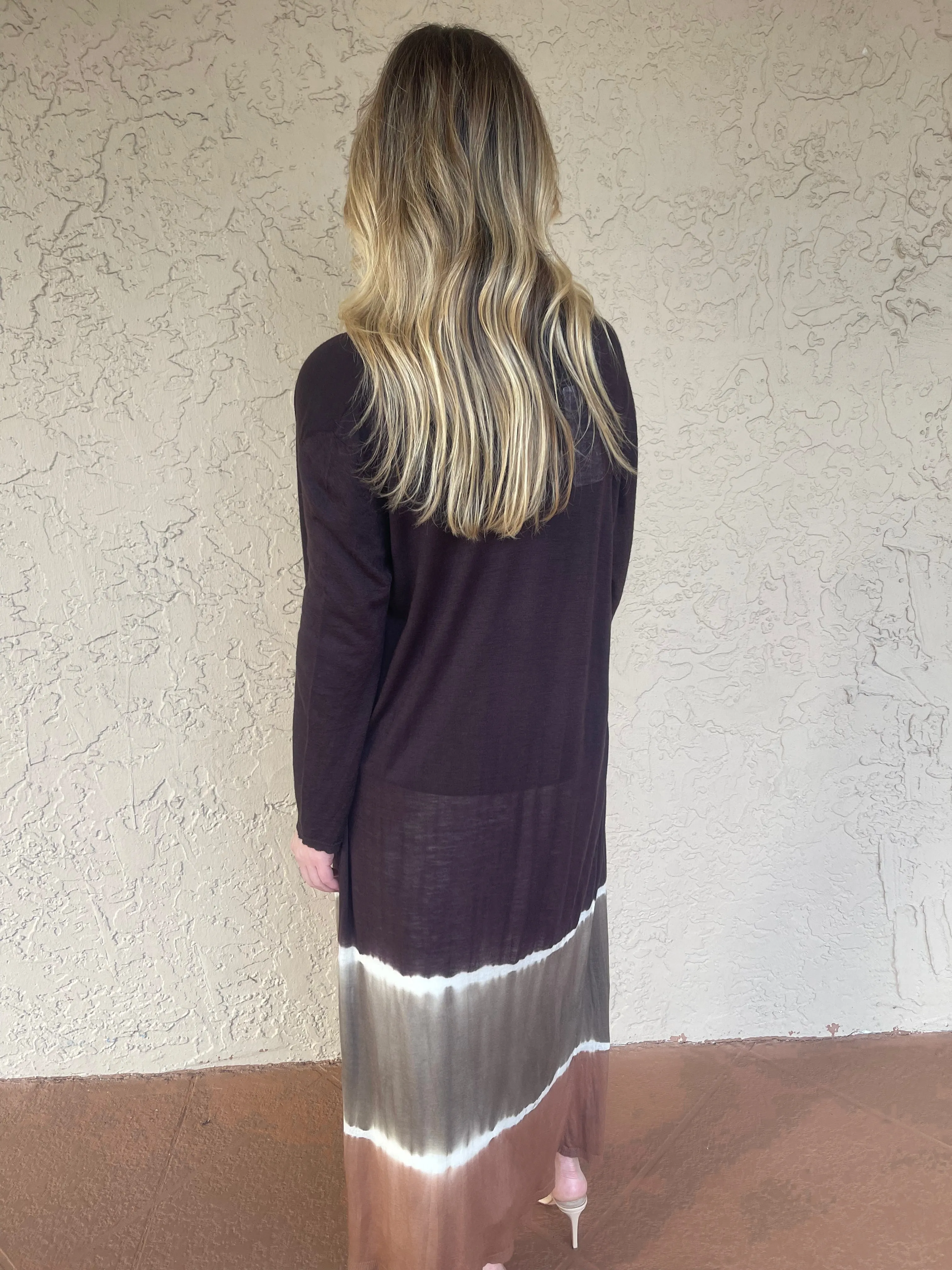 Long Coat Dip Dye