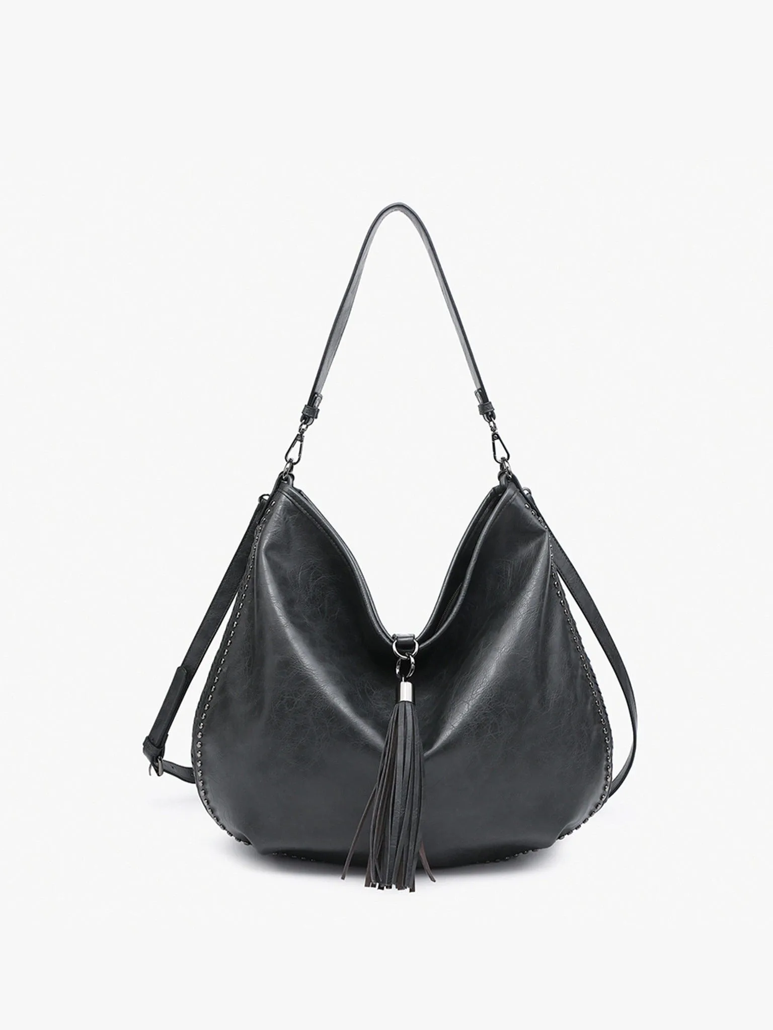 M2546 Demi Distressed Studded Hobo Bag