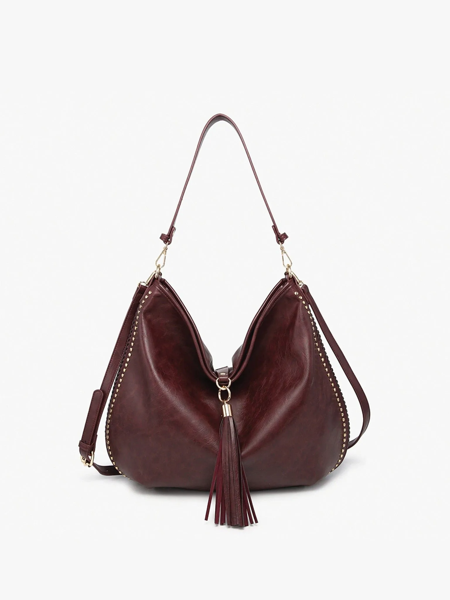 M2546 Demi Distressed Studded Hobo Bag