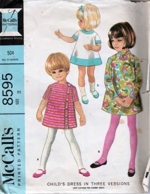 McCalls 8595 Vintage 1960's Sewing Pattern Girls Toddler Dress Adorable