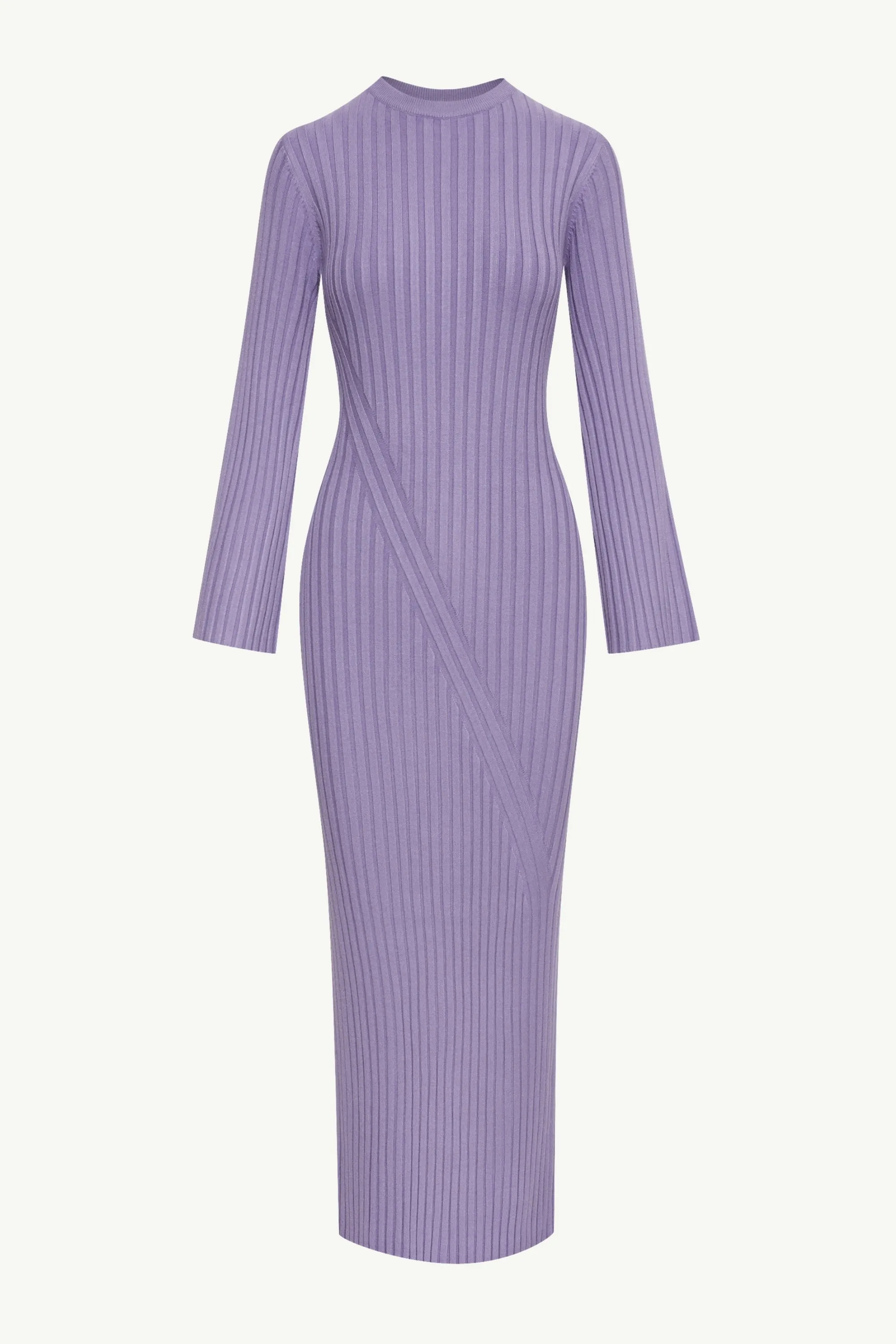 Melanie Ribbed Knit Maxi Dress - Lavender