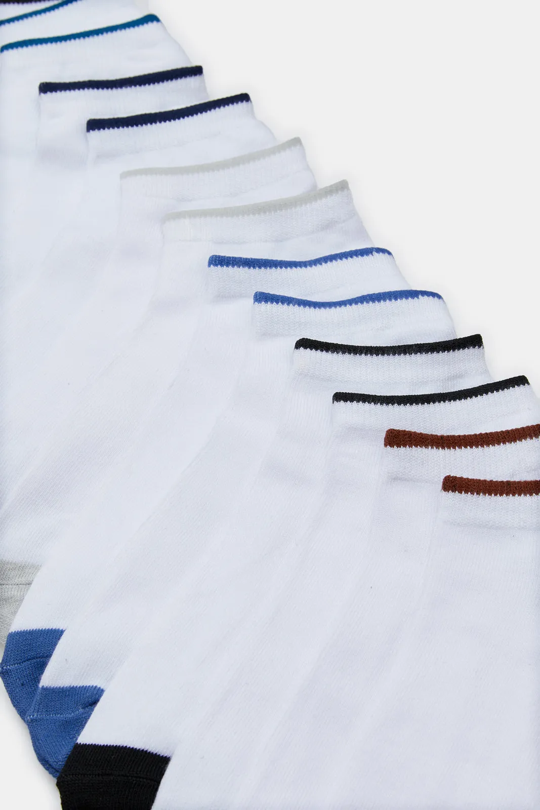 Men White Assorted Socks Set (10 Pairs)