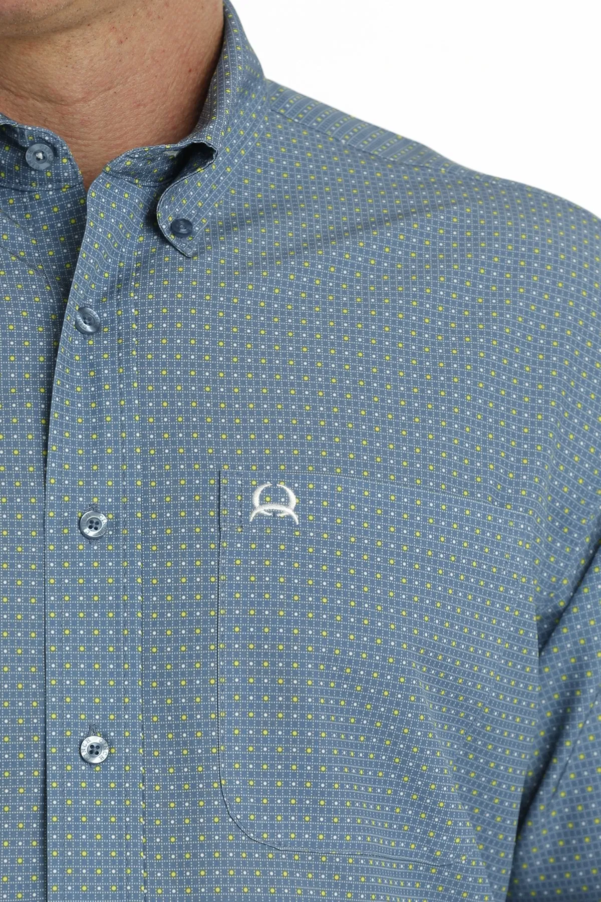 Men's Cinch Arenaflex Blue Long Sleeve Button Down Shirt