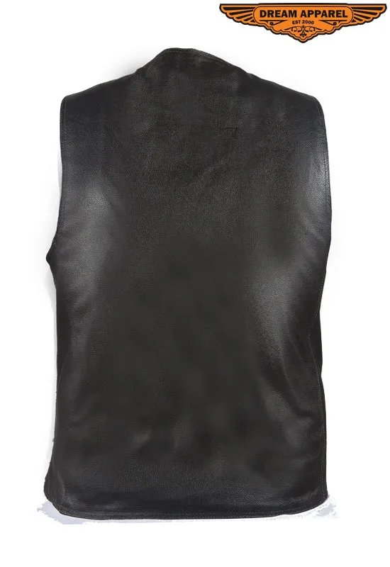 Mens Plain Cowhide Leather Vest