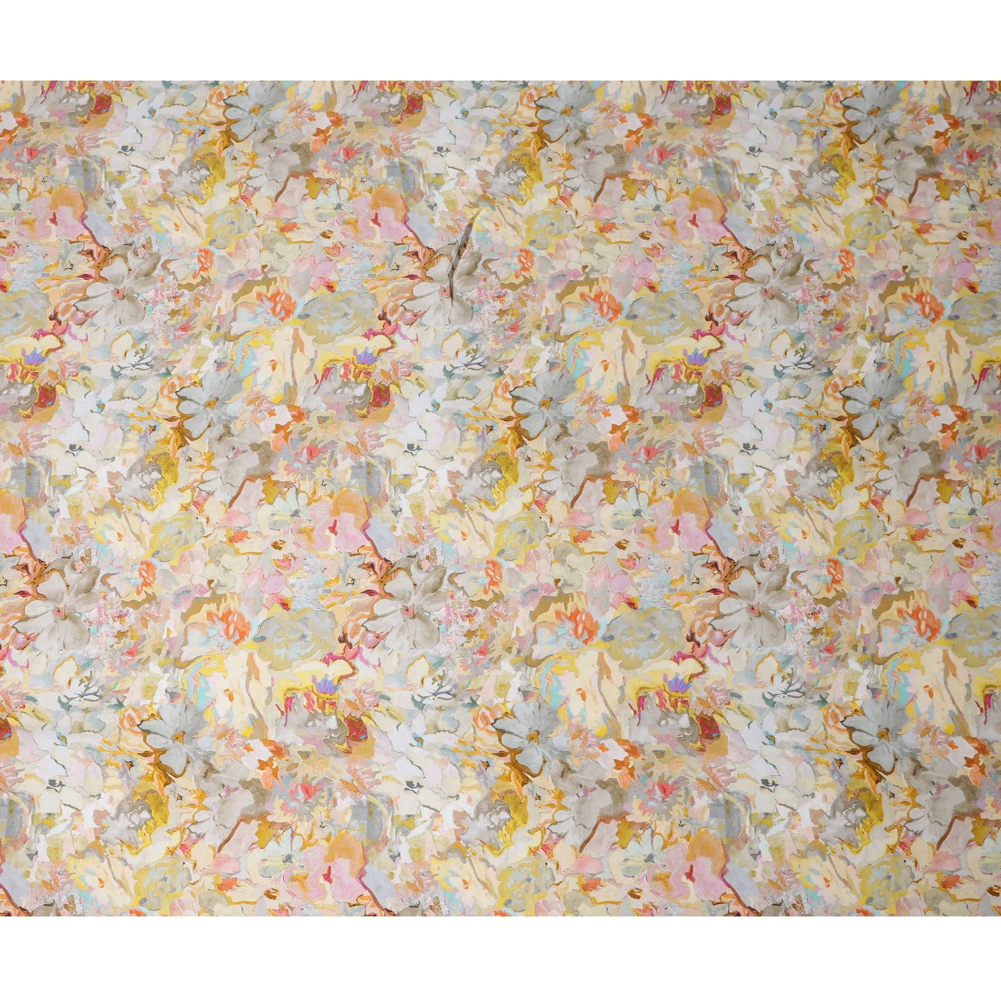 Multicolor Synthetic Modal Satin Fabric with Floral Print, 110 cm Width-D20951