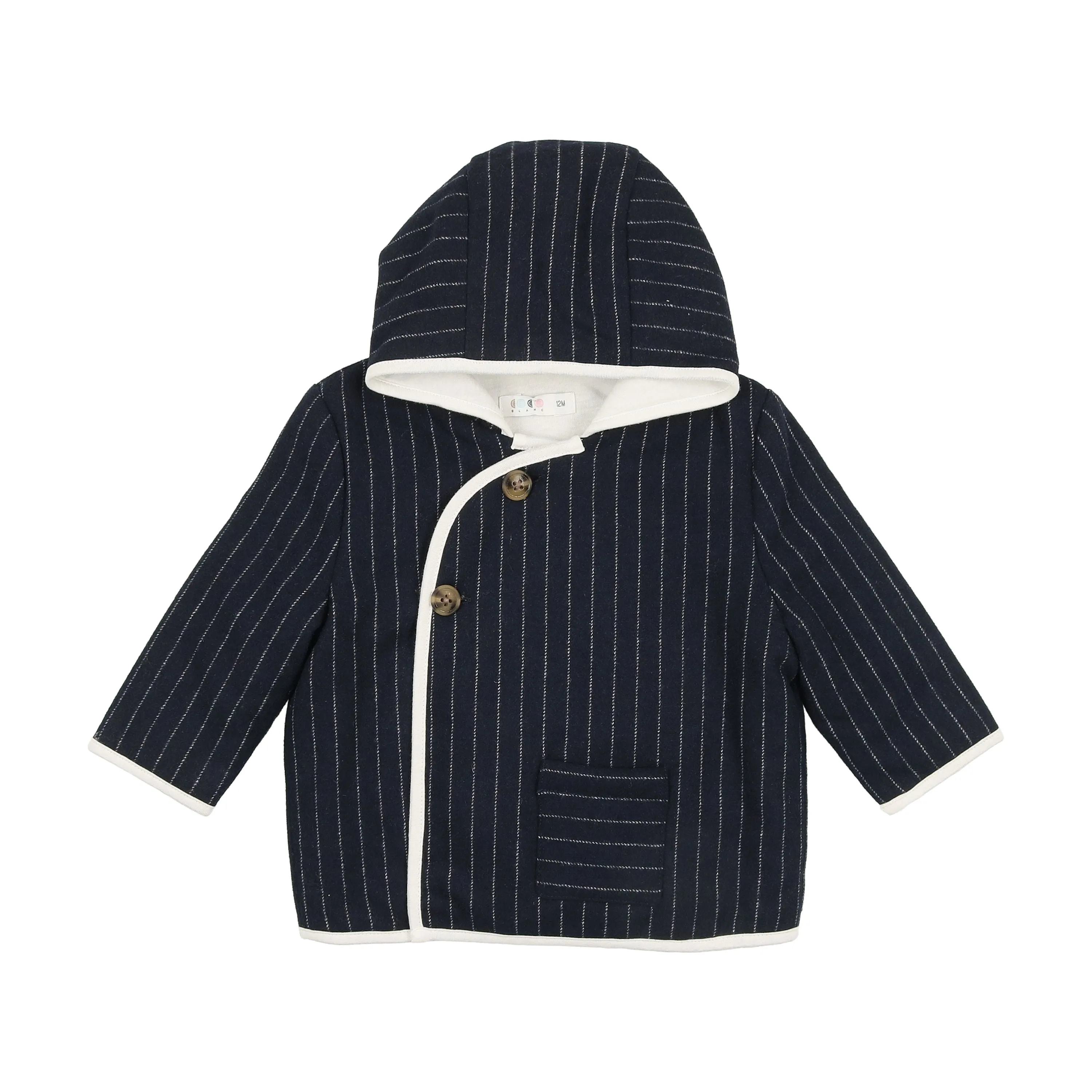 Navy Pinstripe Baby Coat