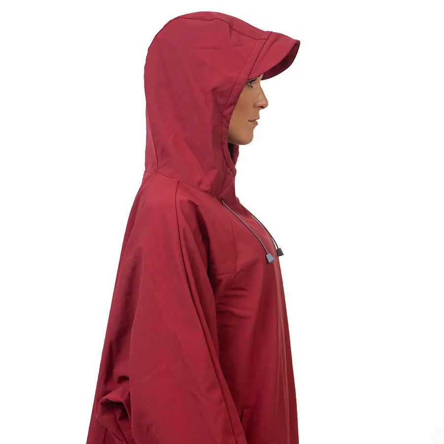 Open Box Fourth Element Storm All Weather Poncho - Burgundy - Size: Small