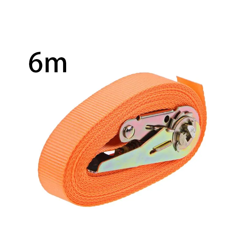 Orange Porable Heavy Duty Tie Down Cargo Strap Luggage Lashing Strong Ratchet Strap Belt With Metal Buckle