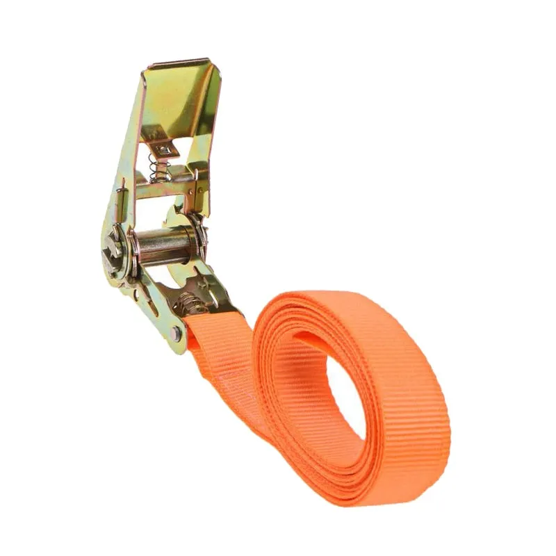 Orange Porable Heavy Duty Tie Down Cargo Strap Luggage Lashing Strong Ratchet Strap Belt With Metal Buckle