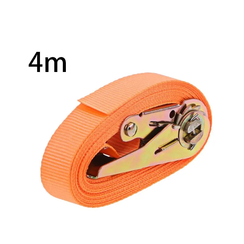 Orange Porable Heavy Duty Tie Down Cargo Strap Luggage Lashing Strong Ratchet Strap Belt With Metal Buckle