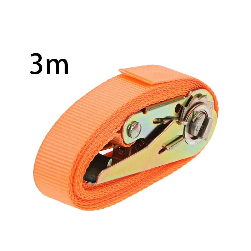 Orange Porable Heavy Duty Tie Down Cargo Strap Luggage Lashing Strong Ratchet Strap Belt With Metal Buckle