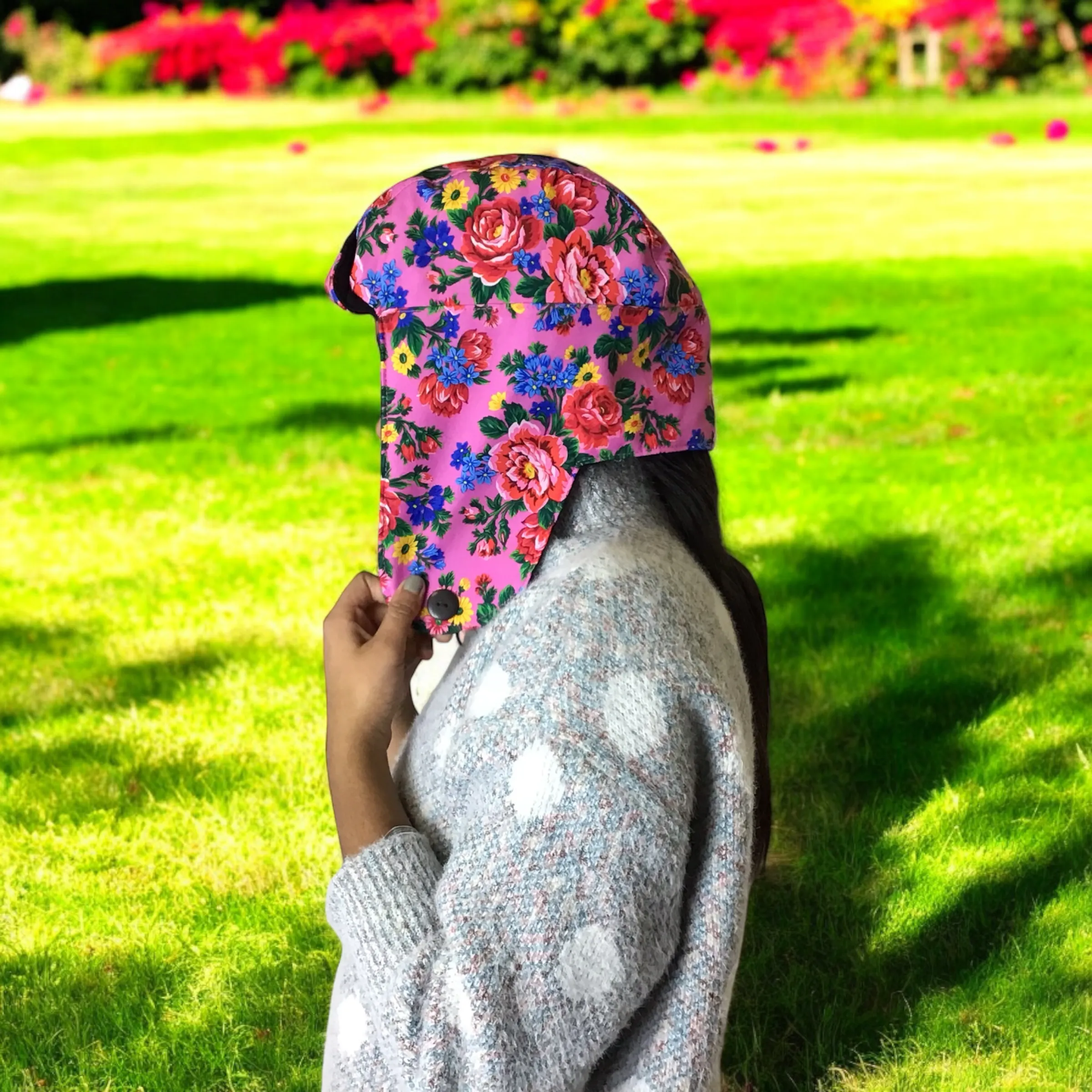 Pink Kookum Hat with Drop-Down Ears