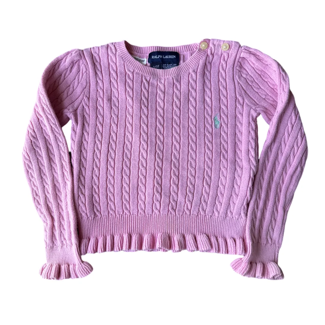 Pink Ralph Lauren Cable Knit Sweater