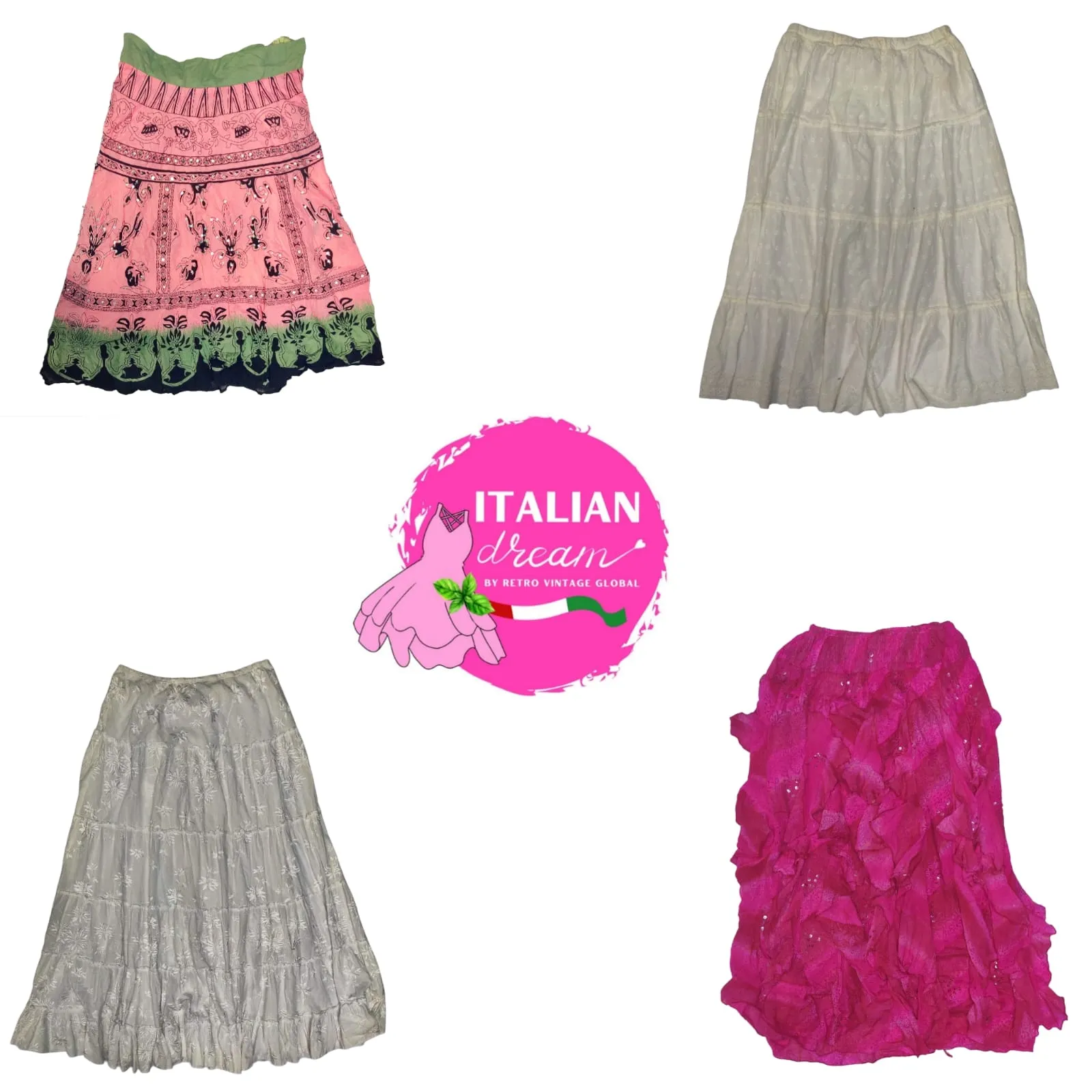 Pinks and Whites Y2K Flowy Fairycore skirts