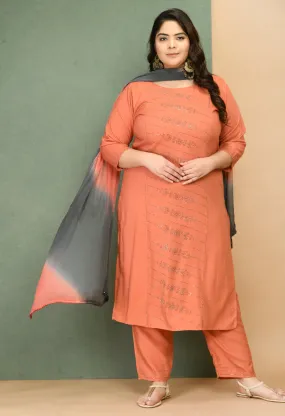 Plus Size Mesmerizing Pink Kurta Pant Set