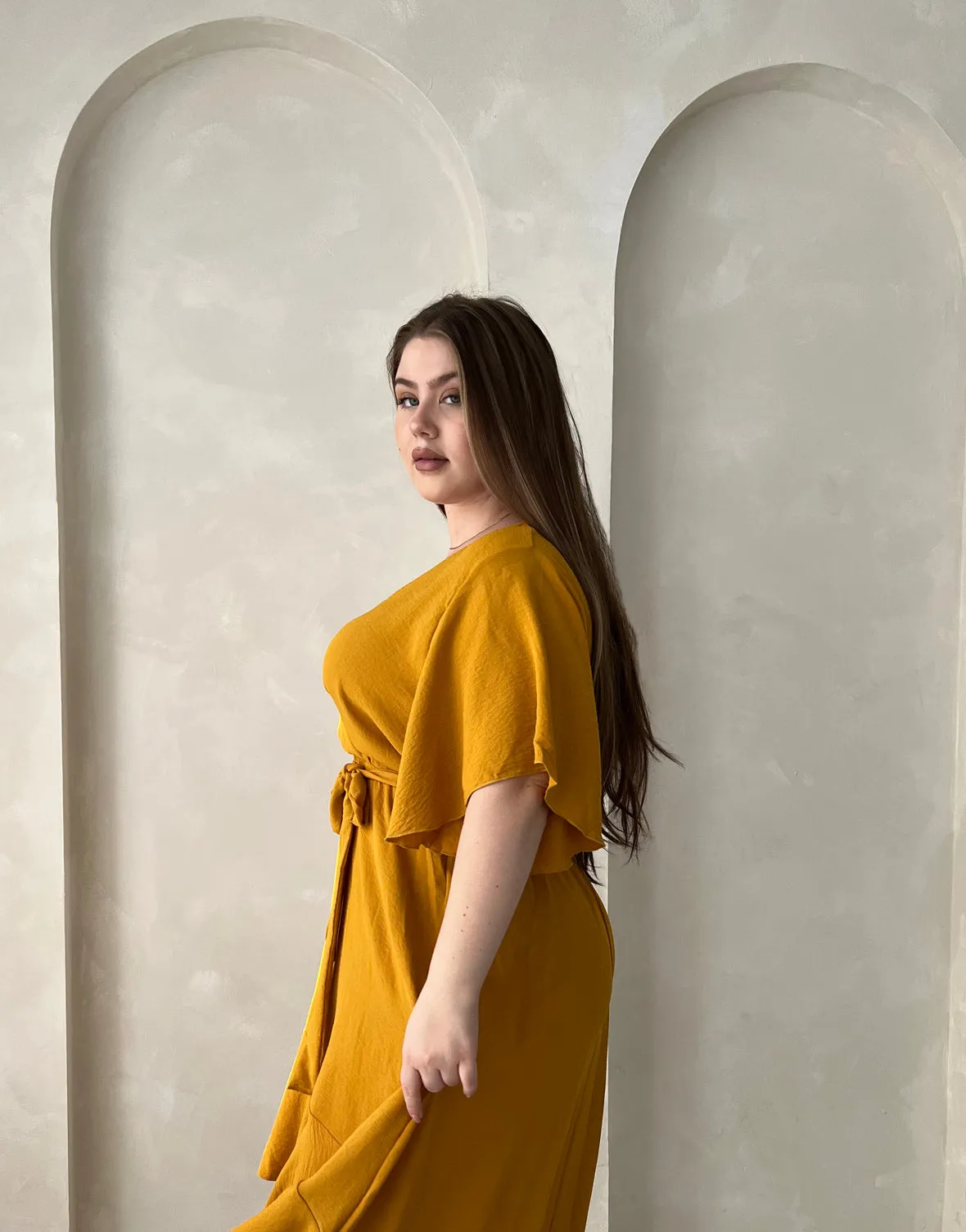 Plus Size Short Sleeve High Low Dress