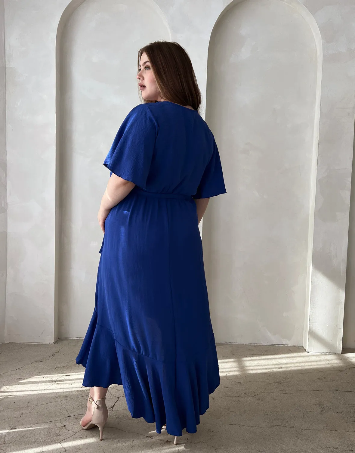 Plus Size Short Sleeve High Low Dress