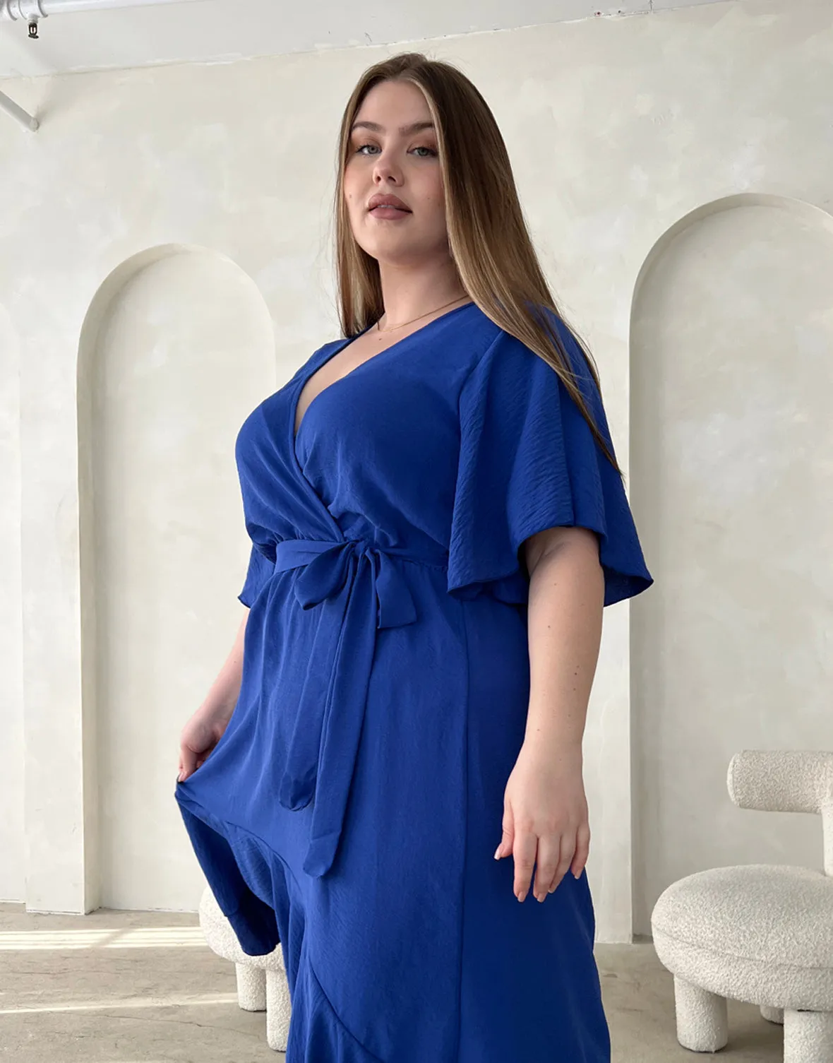 Plus Size Short Sleeve High Low Dress