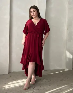 Plus Size Short Sleeve High Low Dress