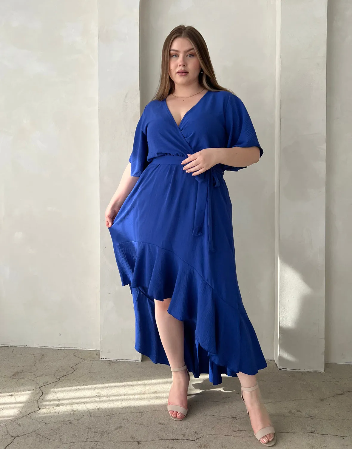 Plus Size Short Sleeve High Low Dress