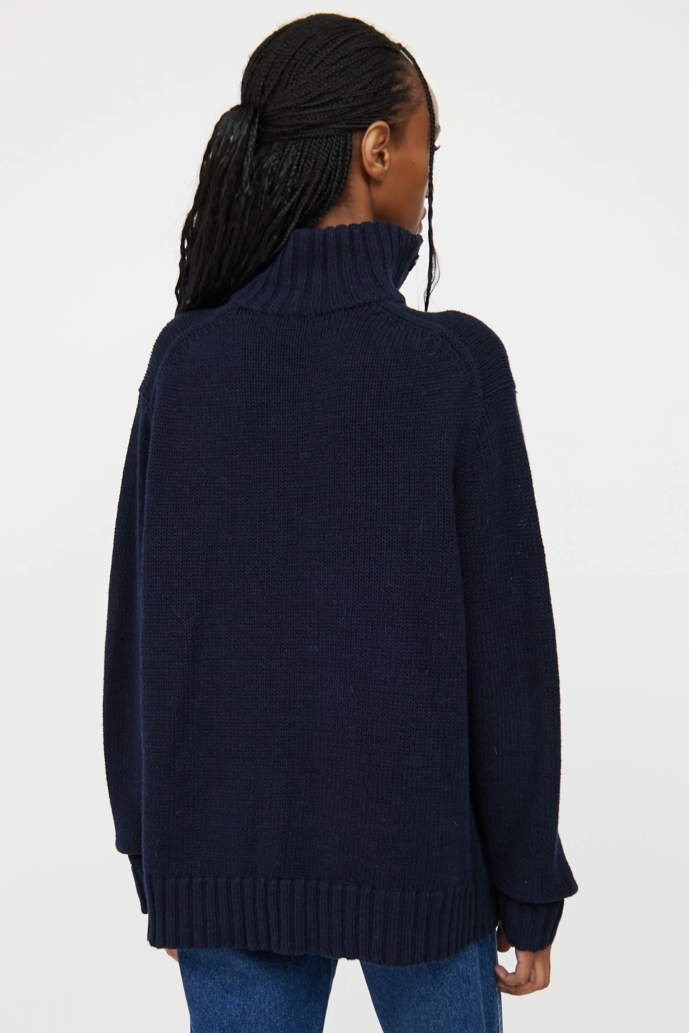 Polo Navy Knit Henley Flag Sweater