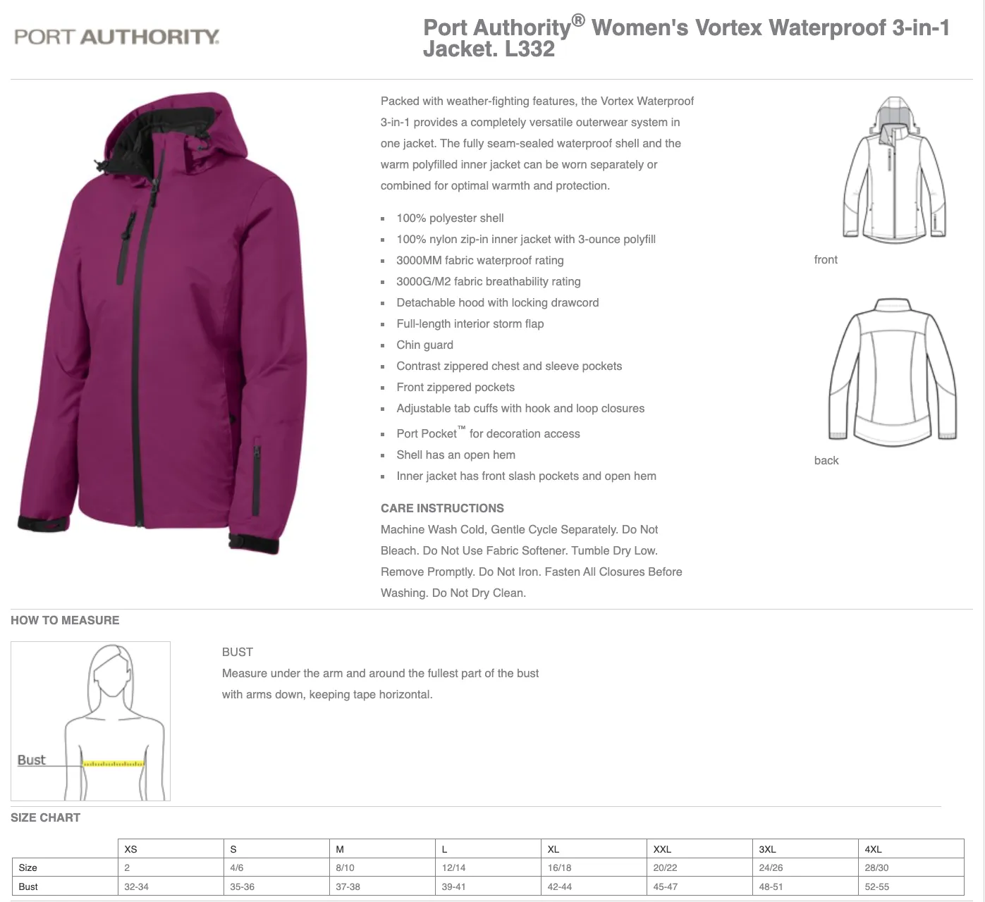 Port Authority® Women's Vortex Waterproof 3-in-1 Jacket