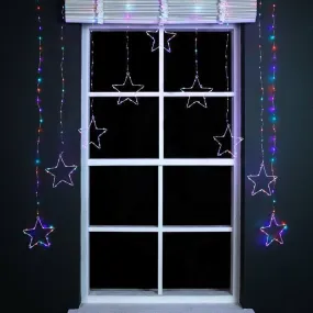 Rainbow Christmas Star Curtain Lights - 1.2m