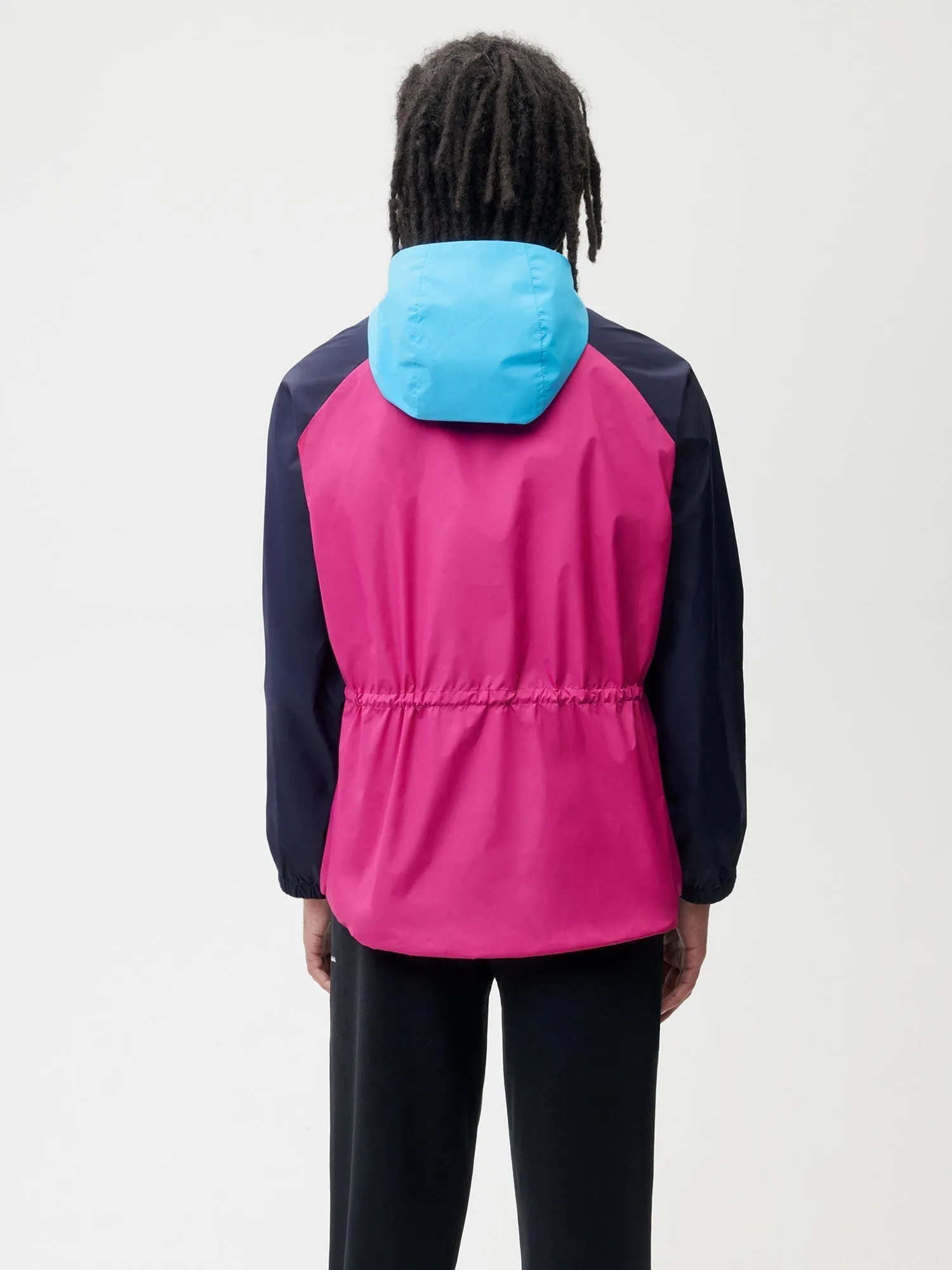 Recycled Nylon Color Block Jacket—foxglove pink